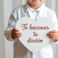 Cartel para pajes boda personalizado con frase a elegir