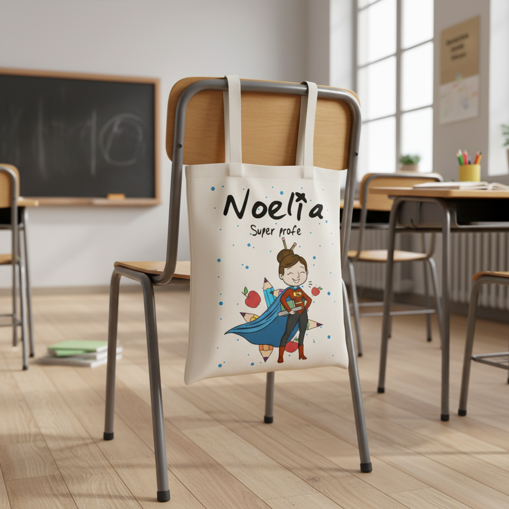 Bolsa tote bag diseño "SUPER PROFE"
