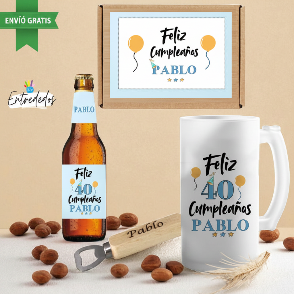 Celebra con un kit de cerveza "FELIZ CUMPLEAÑOS" único