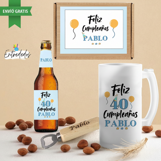 Celebra con un kit de cerveza "FELIZ CUMPLEAÑOS" único