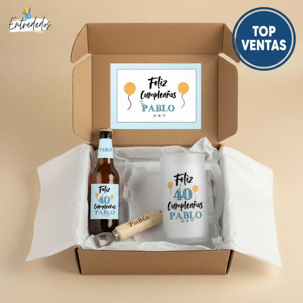 Celebra con un kit de cerveza "FELIZ CUMPLEAÑOS" único