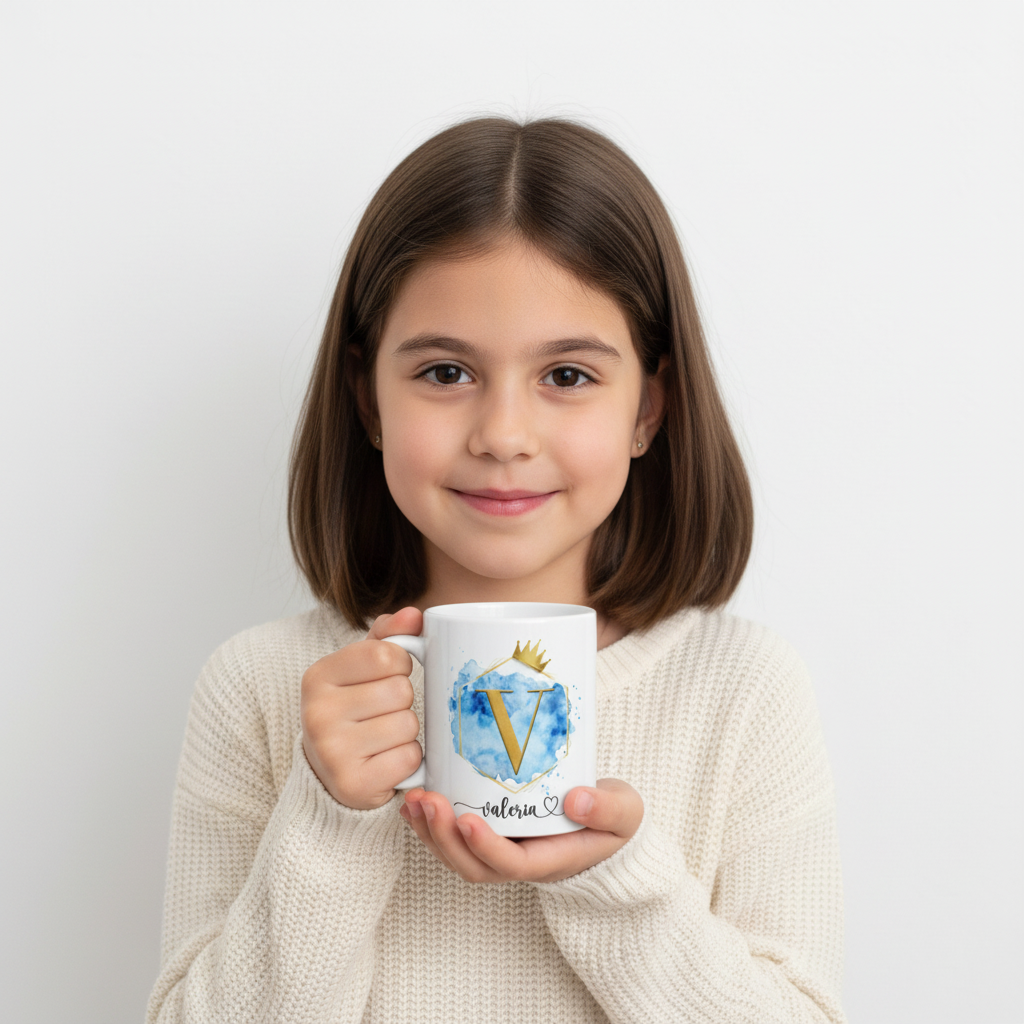 Tazas de Comunión Personalizadas: Corona Azul