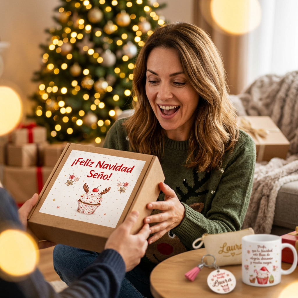 Kit Caja Regalo de Navidad para Profesora Personalizado