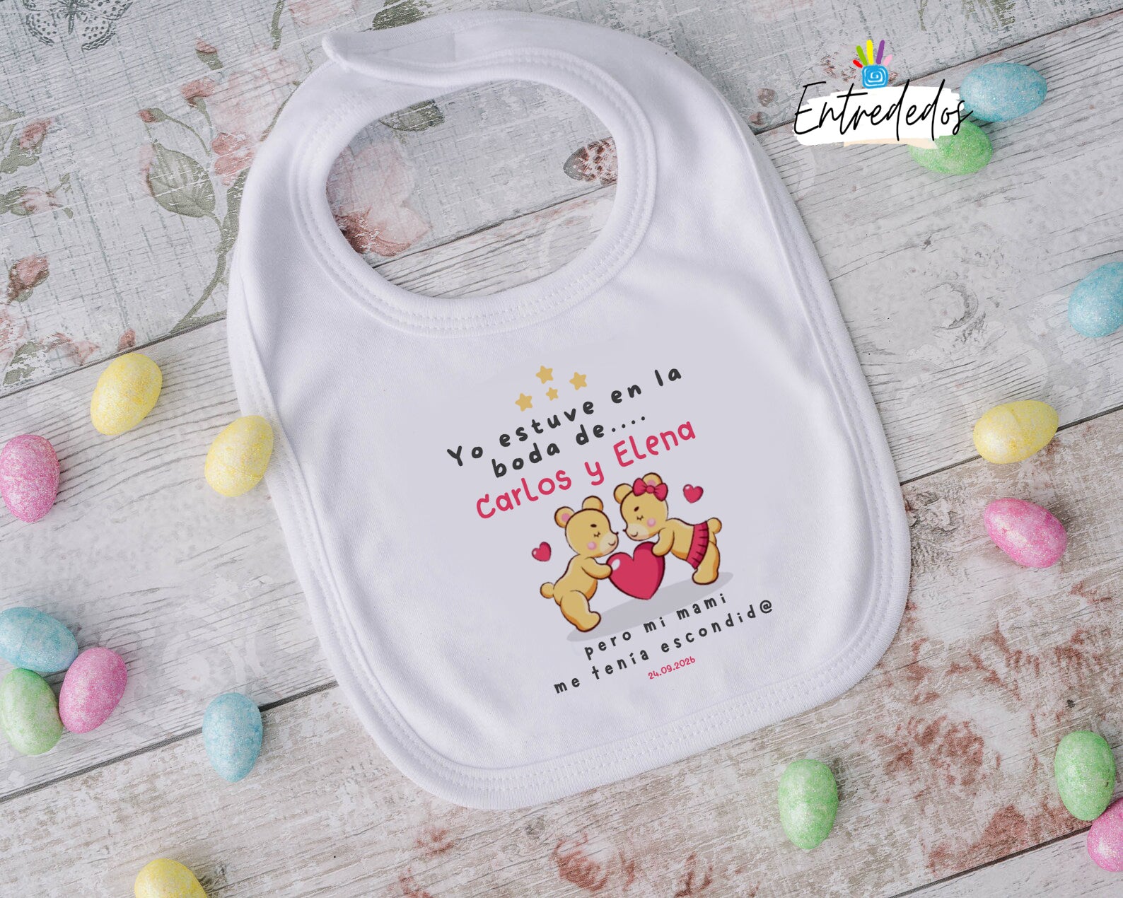 babero personalizado – regalo original para bebés Entrededos