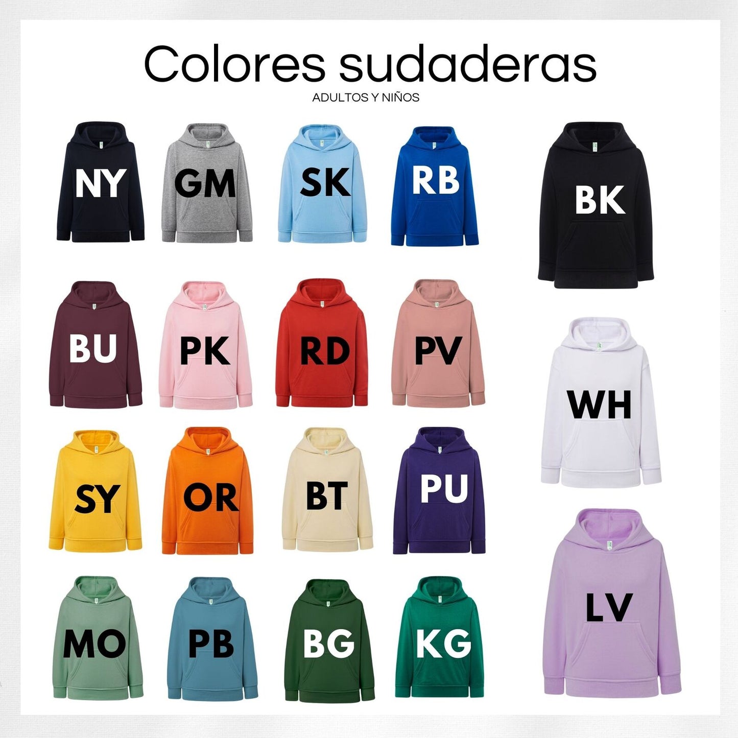 Colores sudaderas