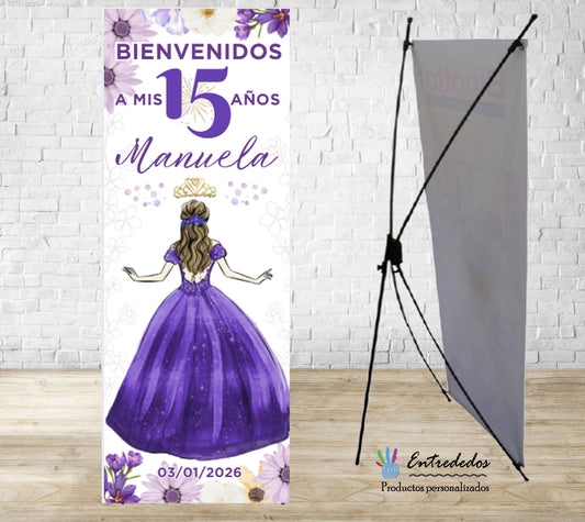 Banner personalizado para fiesta temática de 15 años
