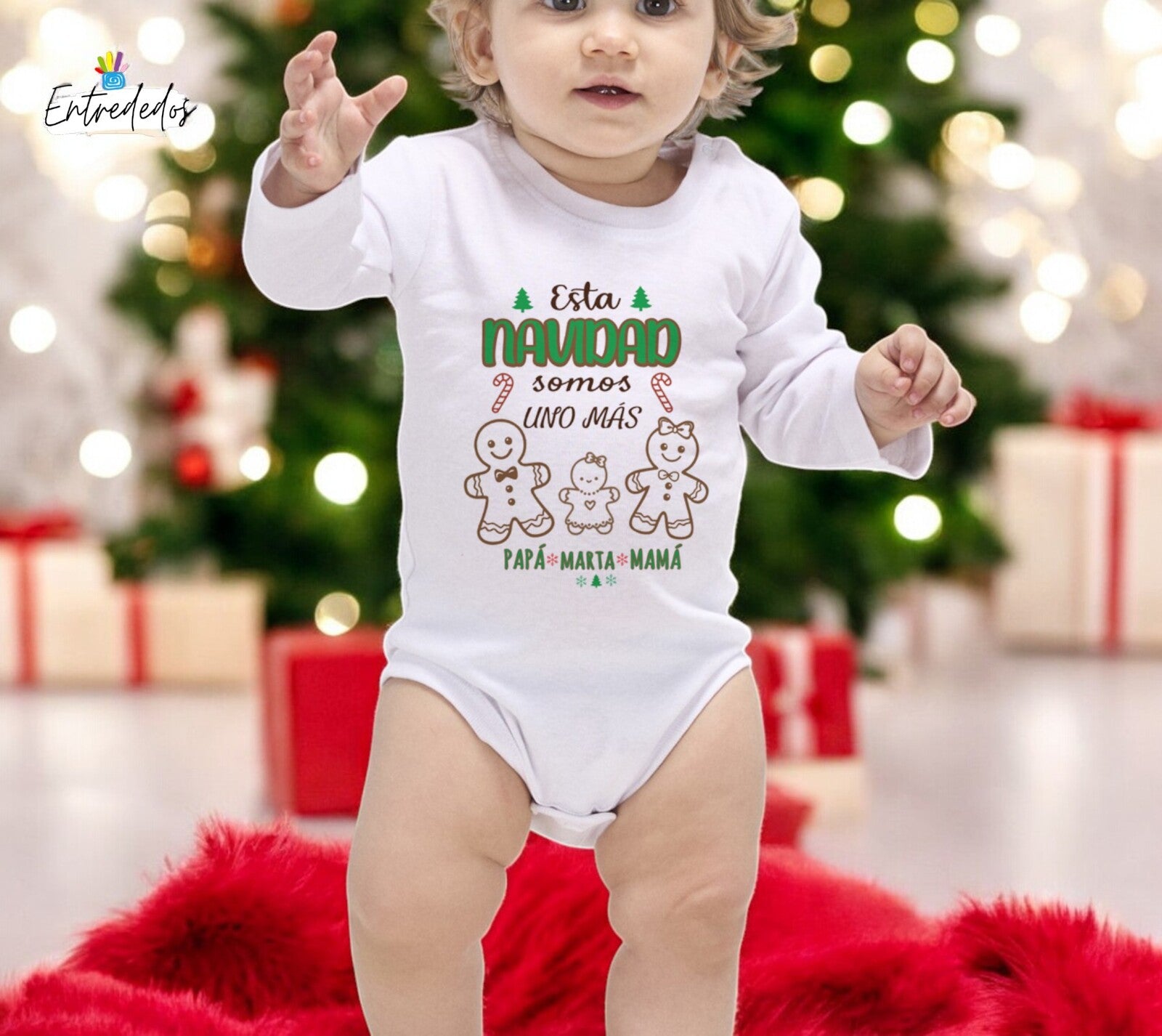 Body de bebé “Mi Primera Navidad” personalizado con nombre