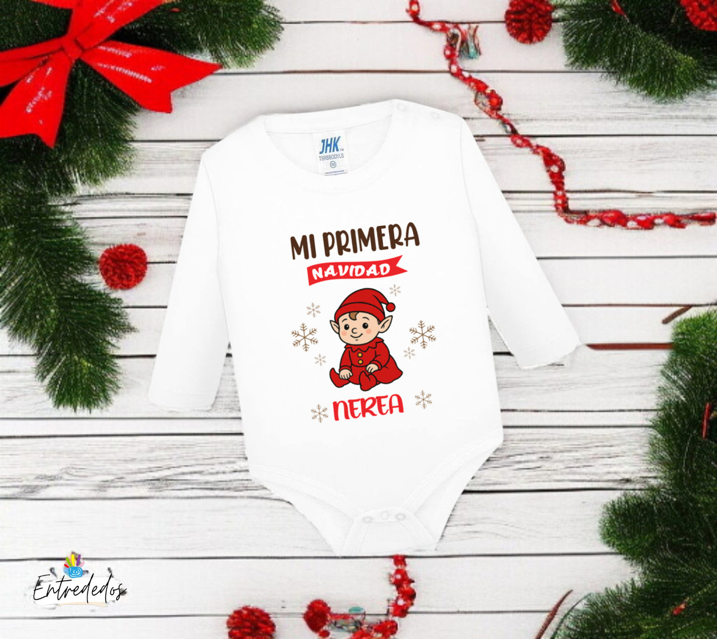 Body de bebé “Mi Primera Navidad” personalizado con nombre
