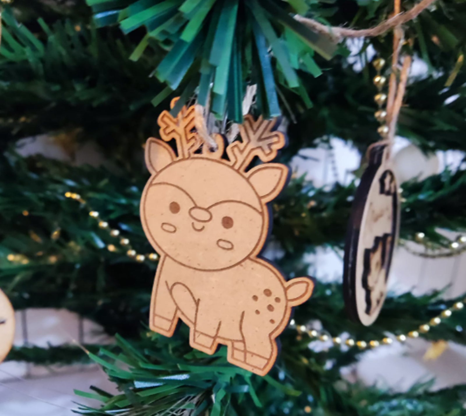 Lote de 10 bolas de madera navideñas estilo nórdico