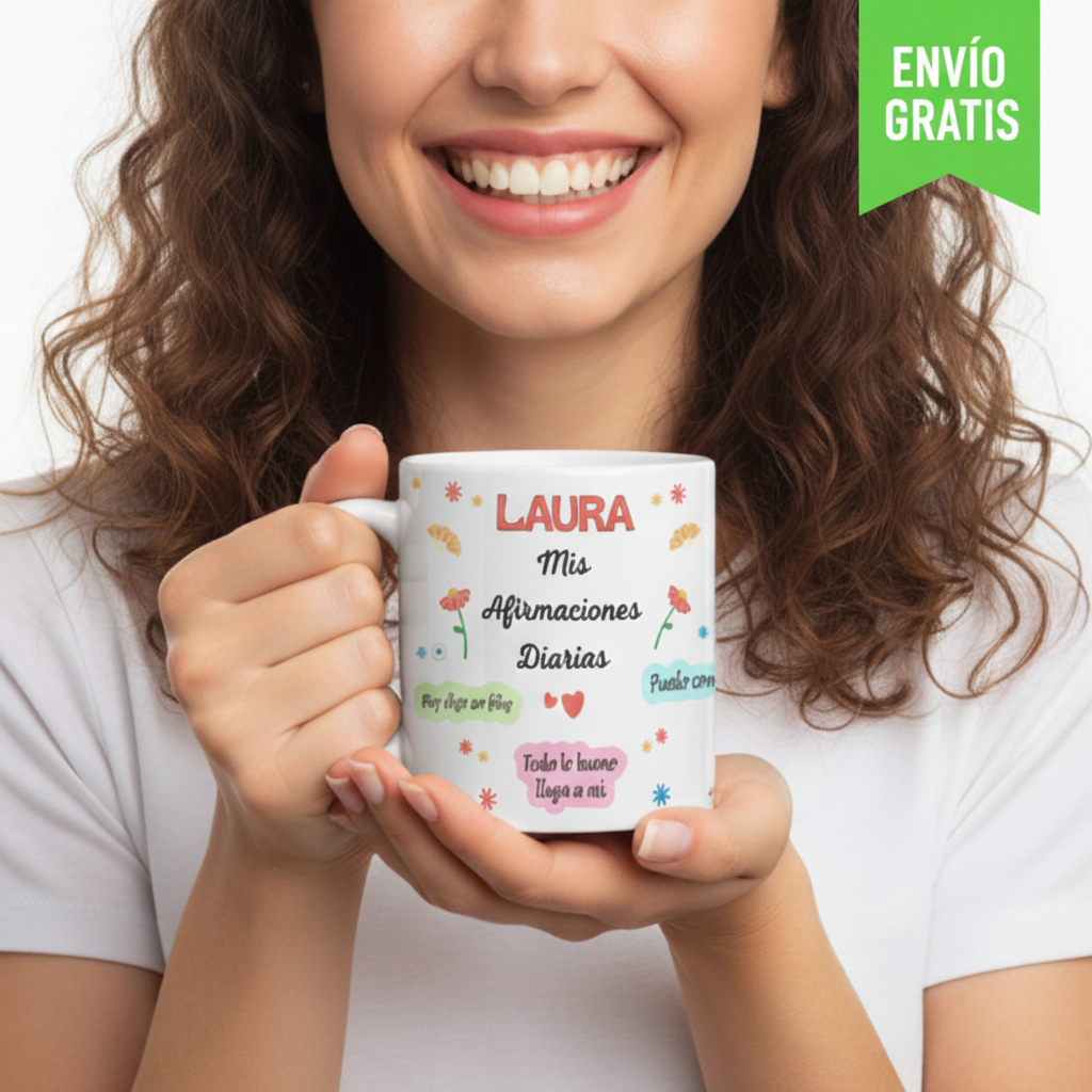 Taza Personalizada con Nombre | Afirmaciones Diarias Positivas