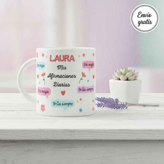 Taza Personalizada con Nombre | Afirmaciones Diarias Positivas