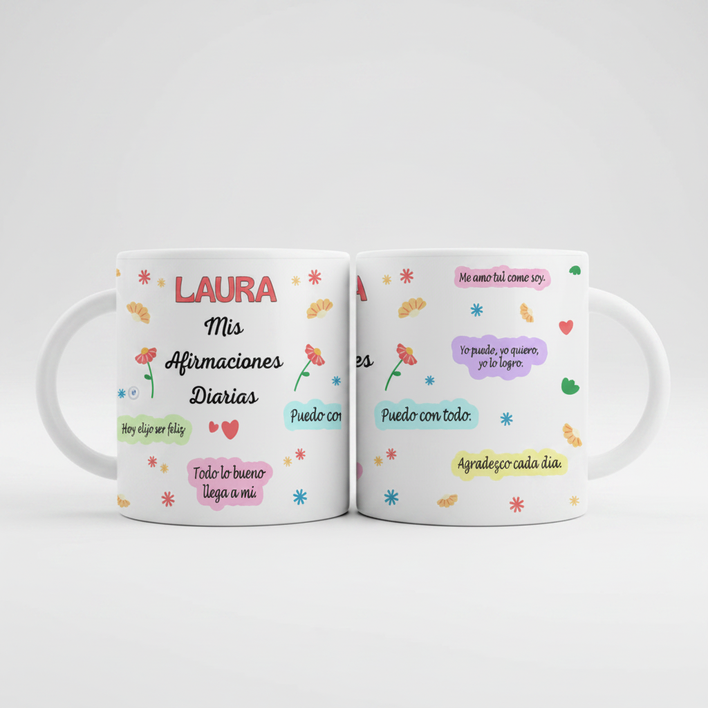 Taza Personalizada con Nombre | Afirmaciones Diarias Positivas