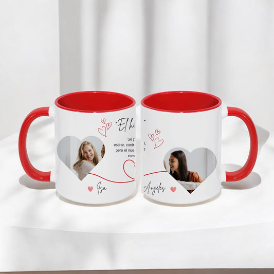Pack 2 Tazas Personalizadas El Hilo Rojo del Destino con Fotos y Nombres
