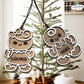 Adorno de Navidad galleta de jengibre de madera bicolor personalizado con nombre