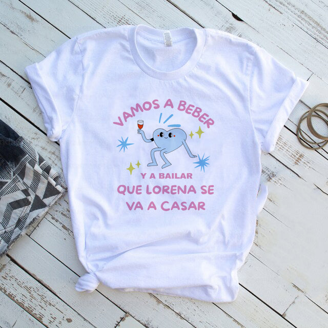 Camisetas Personalizadas Despedidas de Soltera Blancas – "VAMOS A BEBER"