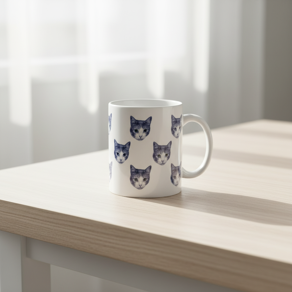 Taza con retrato personalizado de perro o gato
