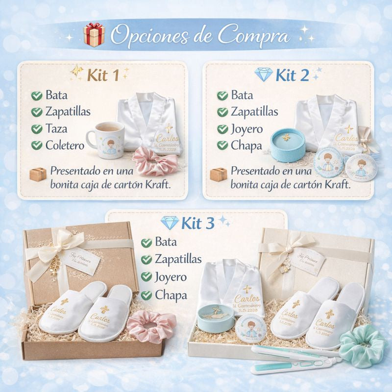 Kit Bata de Comunión Personalizado para Niña