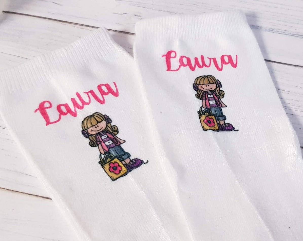 fricción Lleno visual Regalos para profesores calcetines personalizados con el nombre – Entrededos