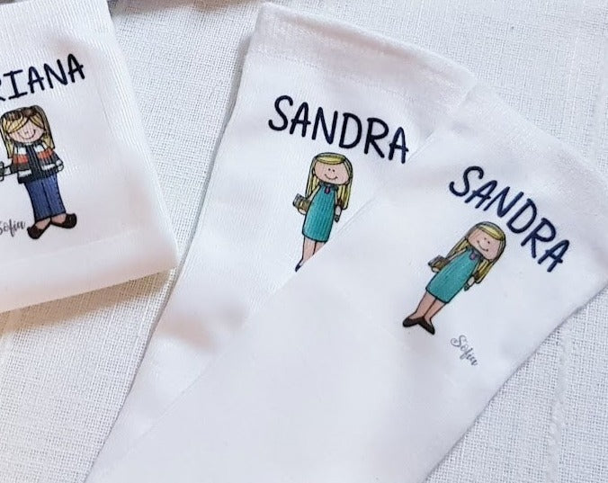 Regalos para profesores calcetines personalizados con el nombre