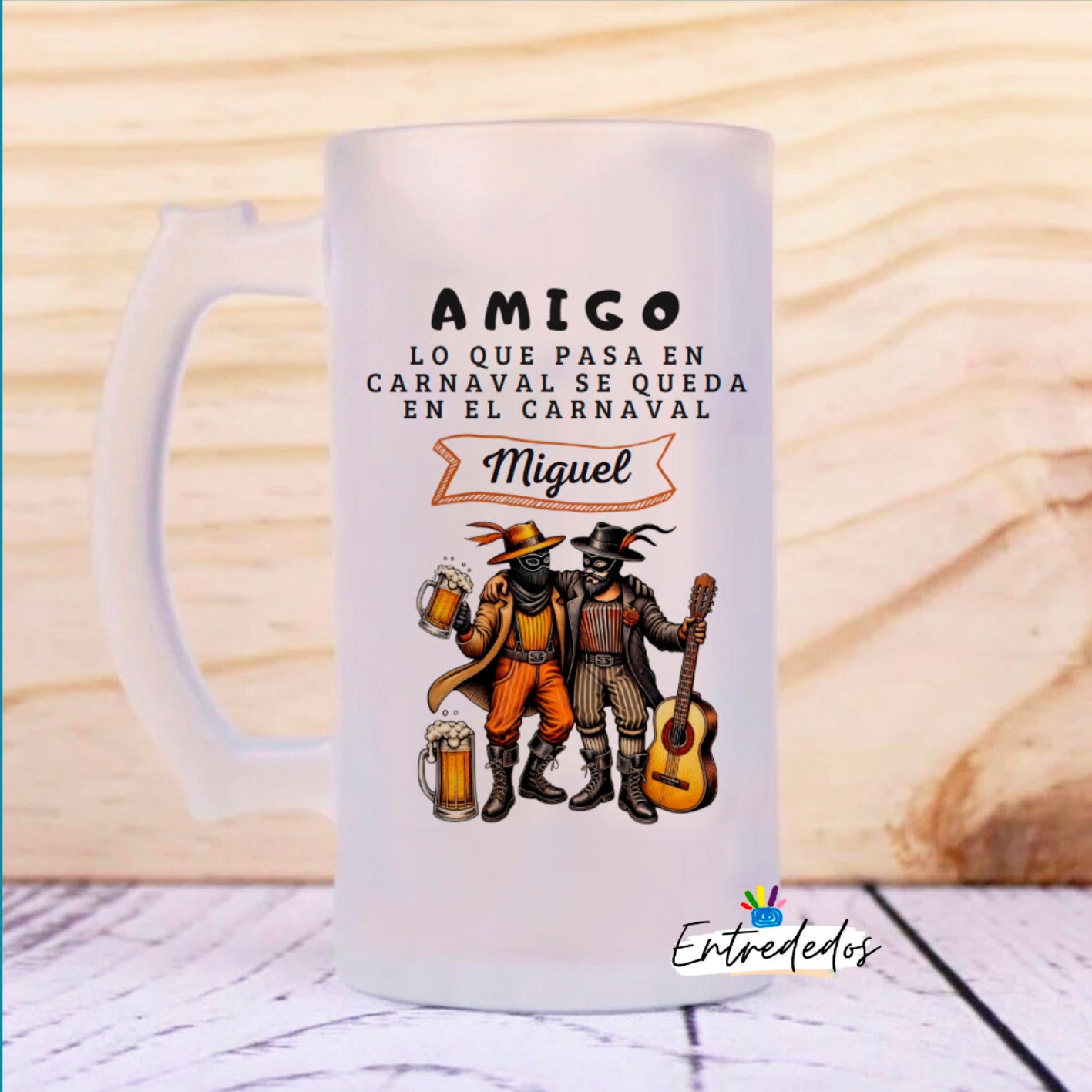 Jarra de cerveza personalizada Carnaval amigo