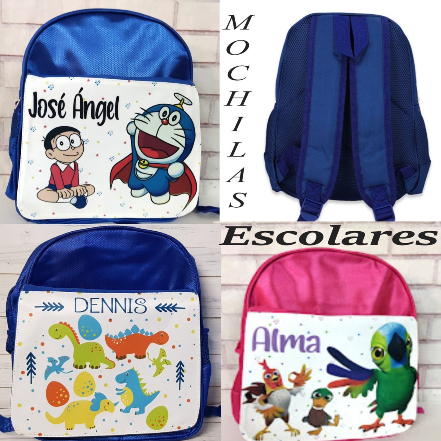 Mochila Infantil escolar personalizada con diseños variados
