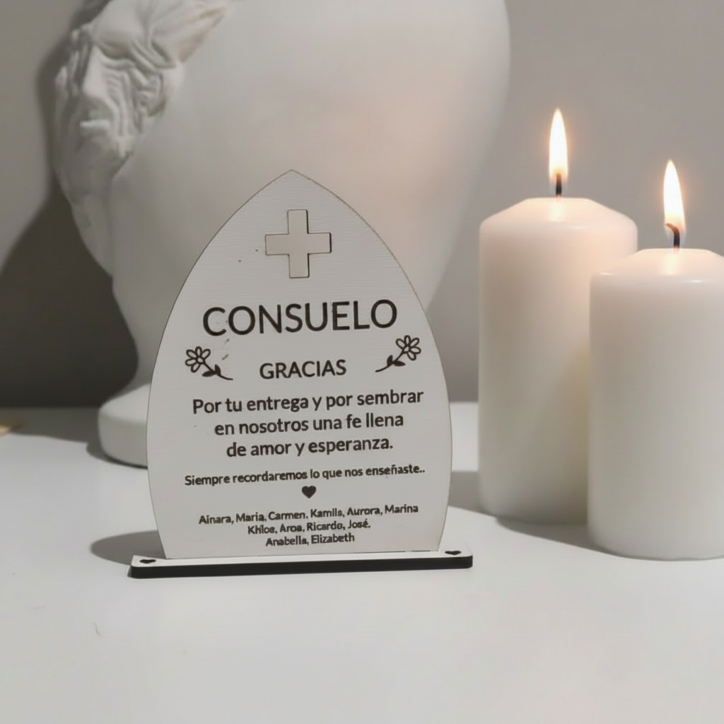 Set placa y pulsera acero Personalizada para Catequista | Nombres Alumnos