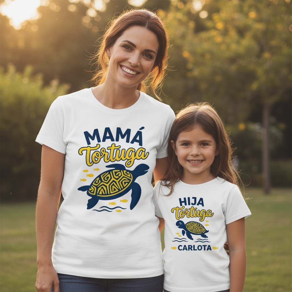 Camisetas madre hija originales personalizadas- Tortugas