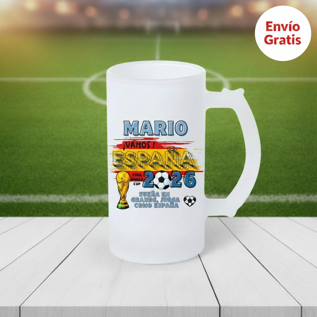 Jarra de Cerveza Mundial FIFA España 2026 Personalizada
