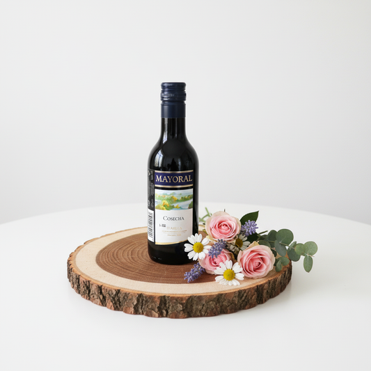 Botella de vino Mayoral Cosecha detalle boda