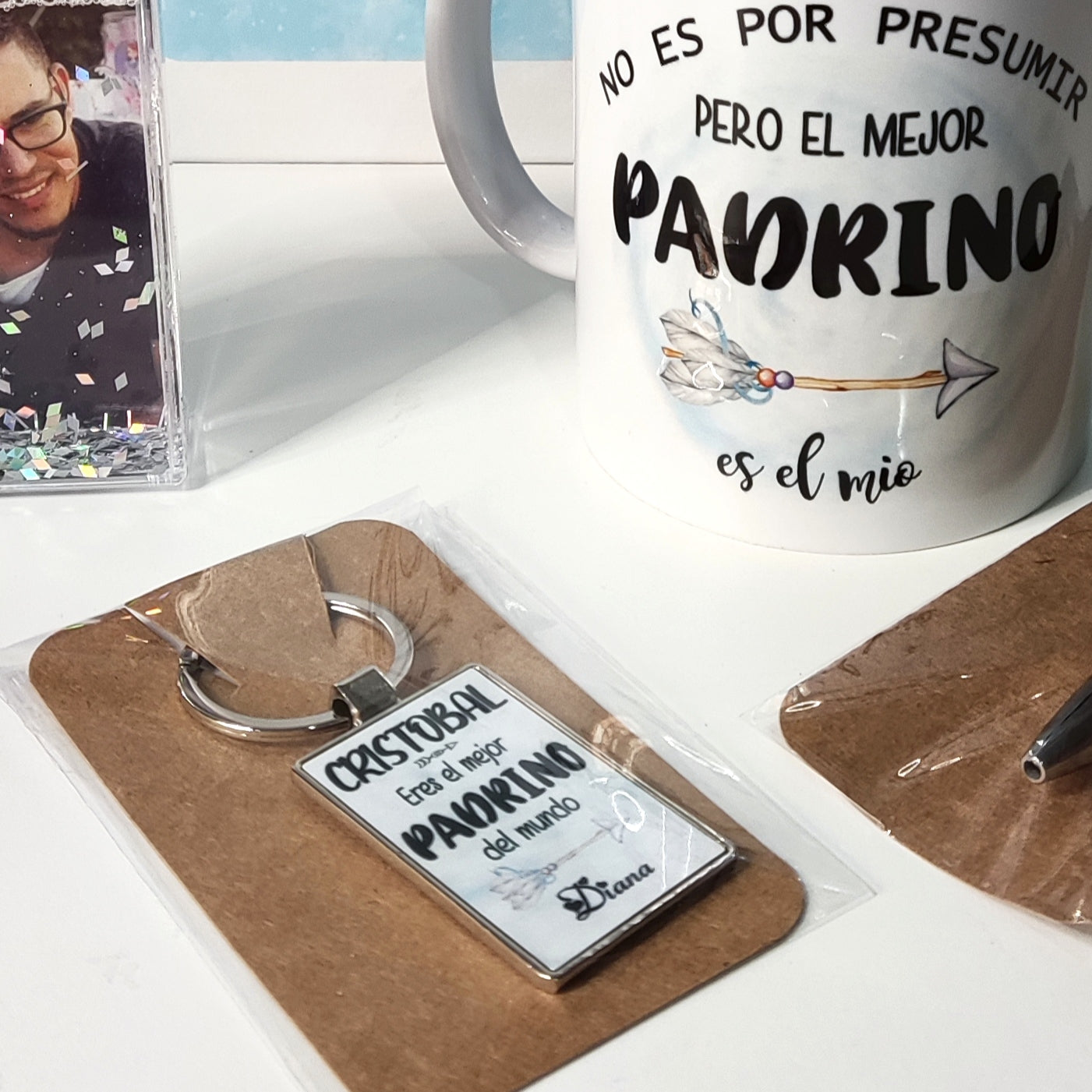 Kit regalo para el padrino con diseño flecha