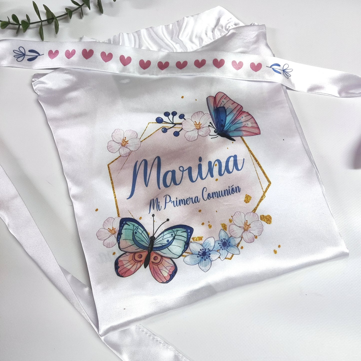 Bata de satén para niñas de comunión personalizadas