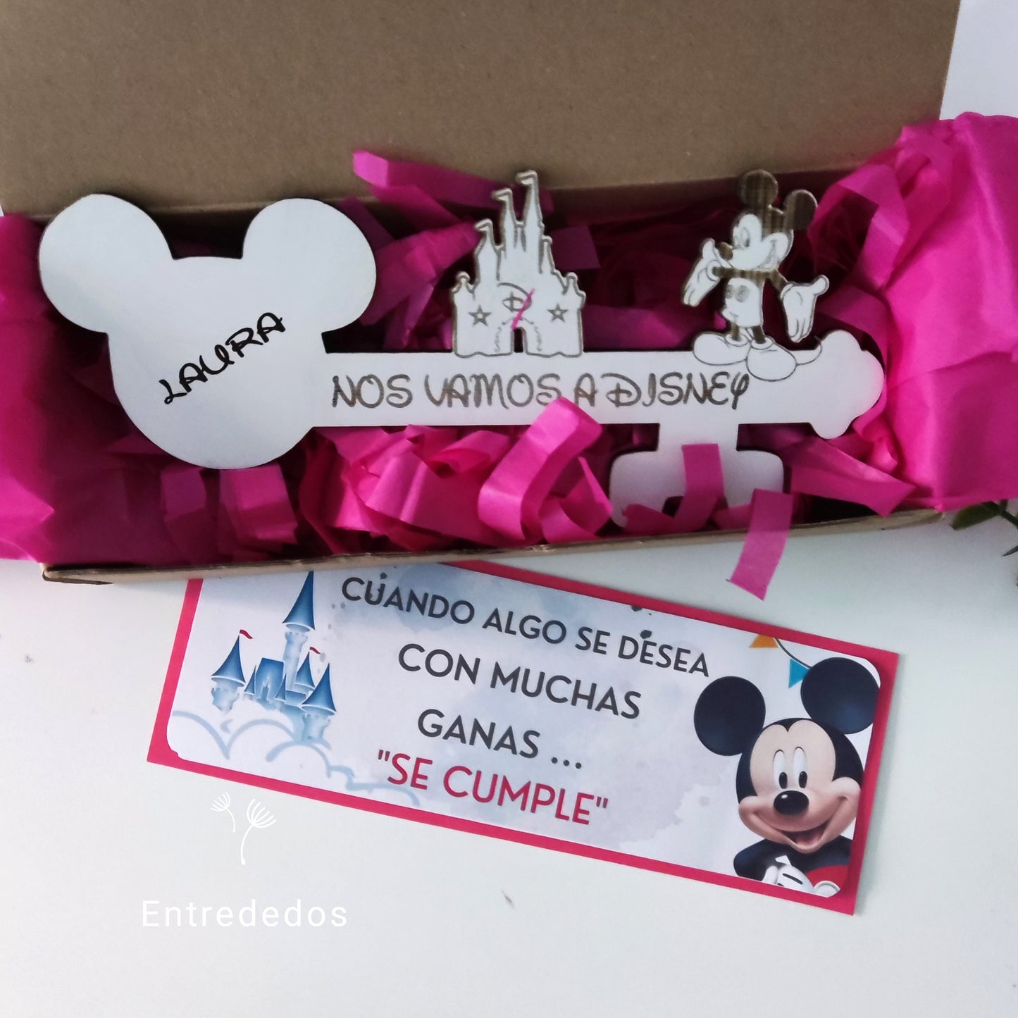 Llave Disney mágica de madera personalizada