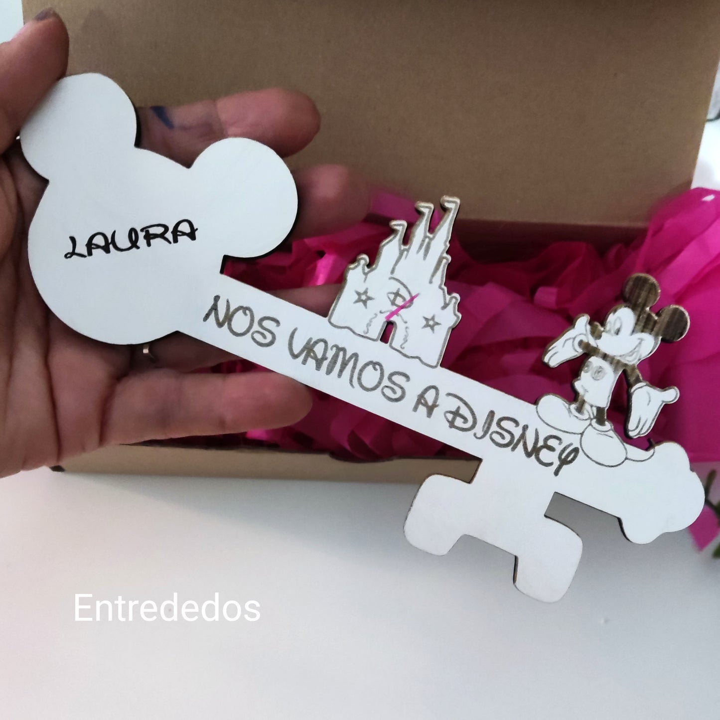 Llave Disney mágica de madera personalizada