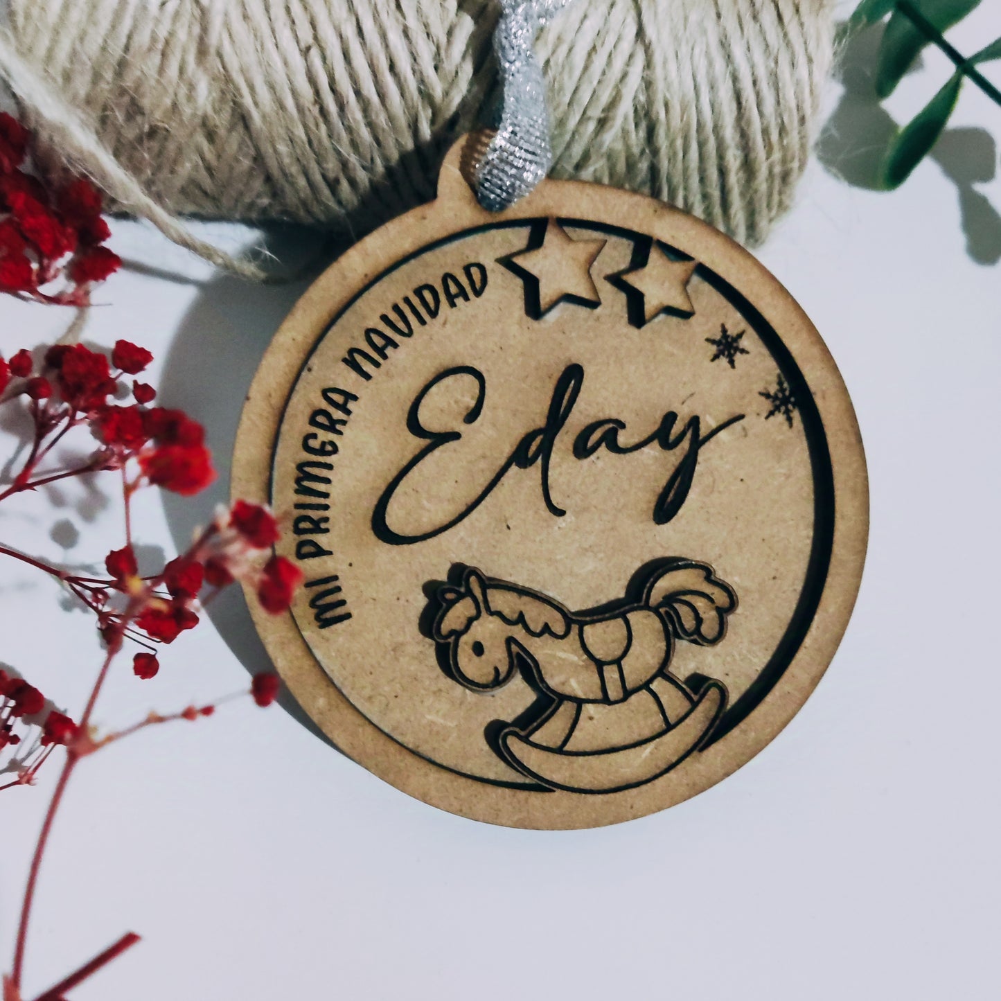 🎄 Bola madera personalizada🎄 Mi primera navidad