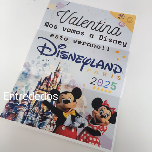 Carta sorpresa parques temáticos para imprimir tú misma en casa