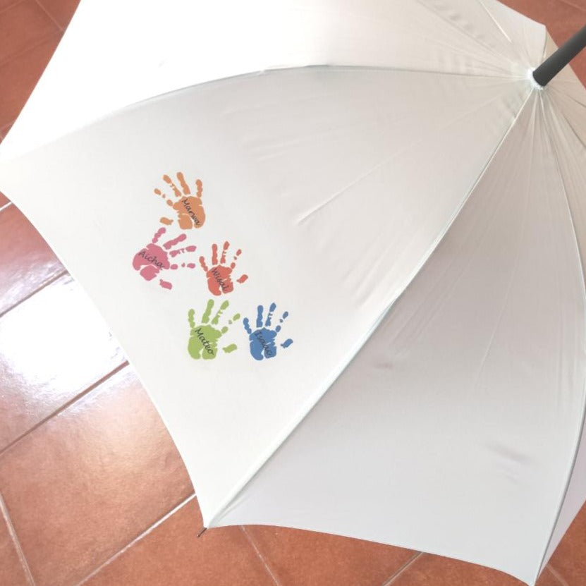 Paraguas personalizado con manitas de niños