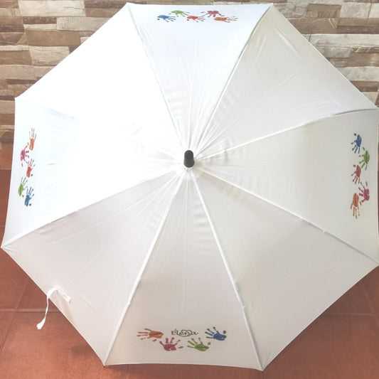 Paraguas personalizado con manitas de niños