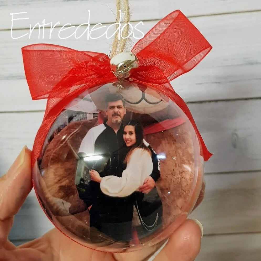 🎄 Bola de navidad transparente  con foto personalizada