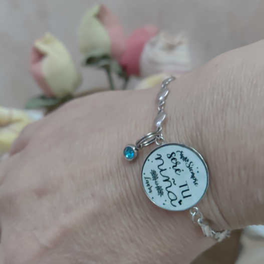 Pulsera de acero con frases o inicial