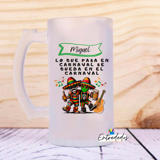 Jarra de cerveza personalizada Carnaval