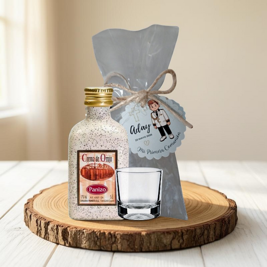 Licores Panizo 5 cl Surtidos con Vasito, Bolsa y Etiqueta Personalizada