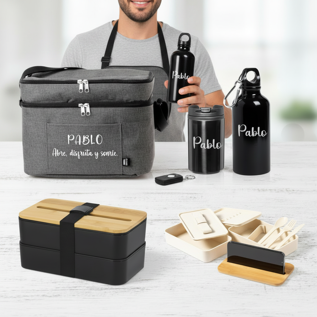 Set Almuerzo Personalizado con Botella y Fiambrera