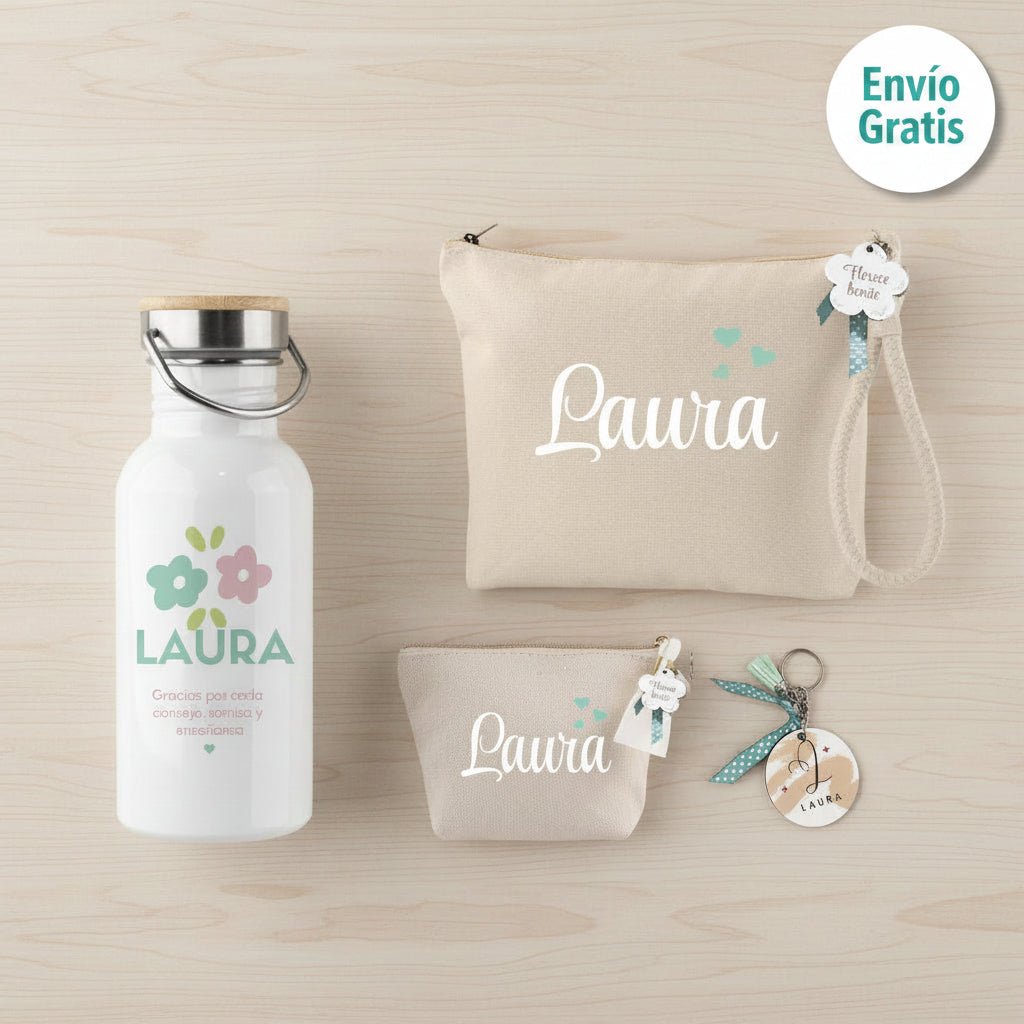 Caja Regalo Para Profesora Personalizado -Topitos & Flores