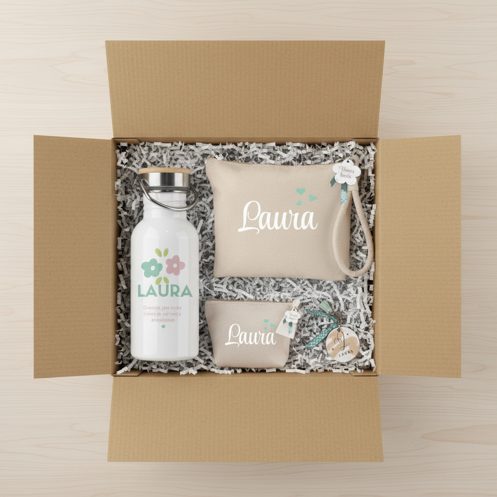 Caja Regalo Para Profesora Personalizado -Topitos & Flores