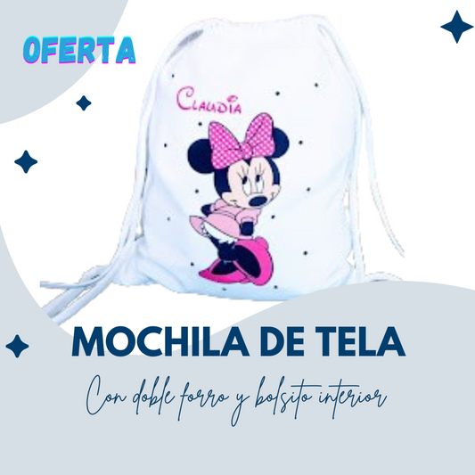 OFERTA!! Mochila personalizada de tela para guarderia