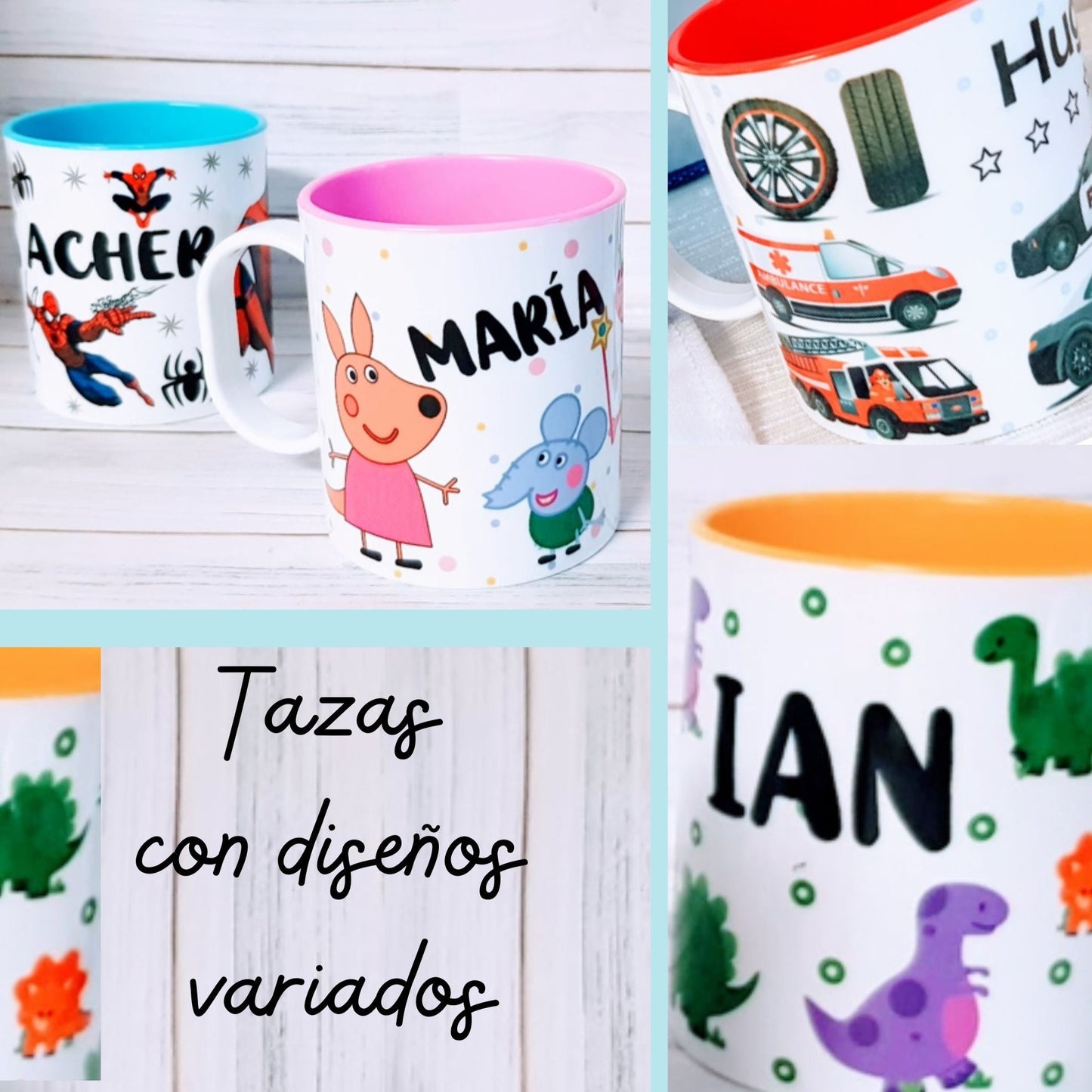Taza de plástico personalizada para niños con «variedad de diseños»