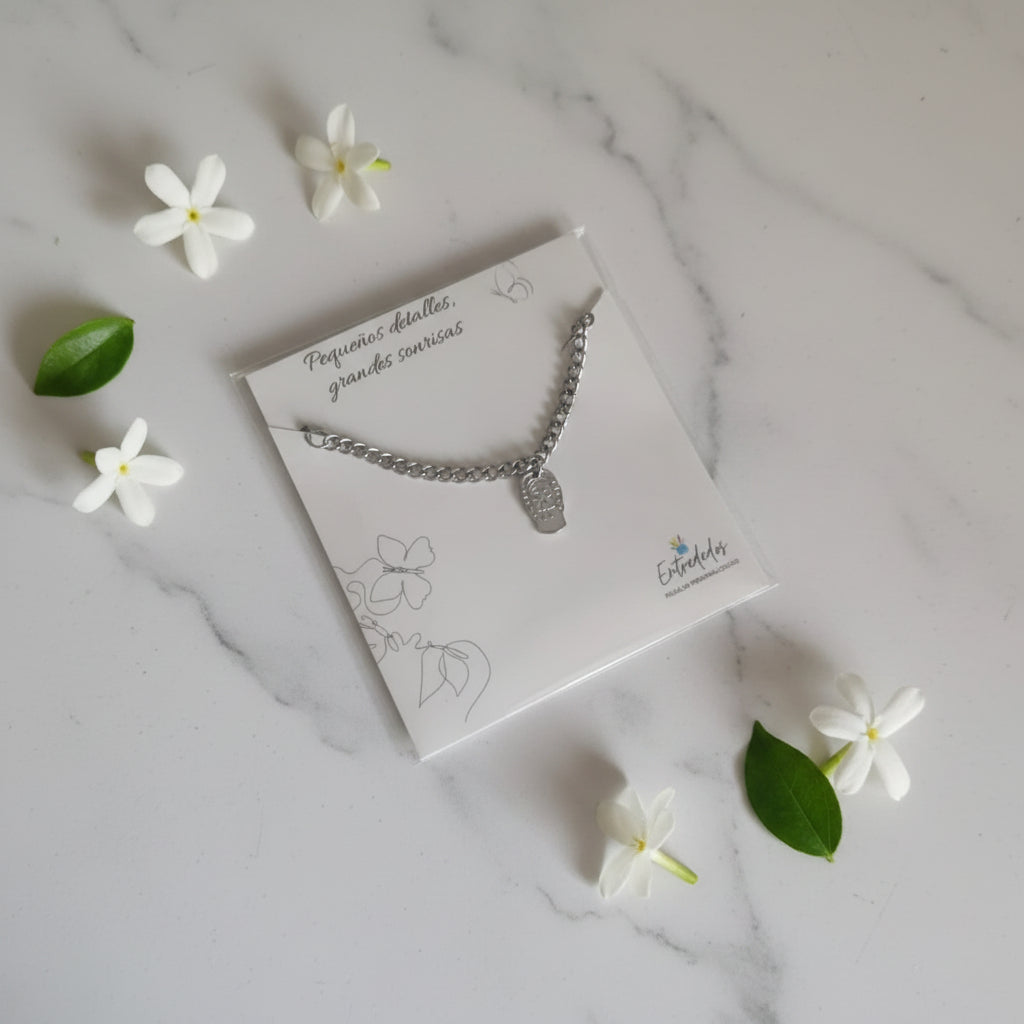 Set placa y pulsera acero Personalizada para Catequista | Nombres Alumnos
