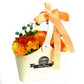 Cesta ramo de flores jabón - naranja