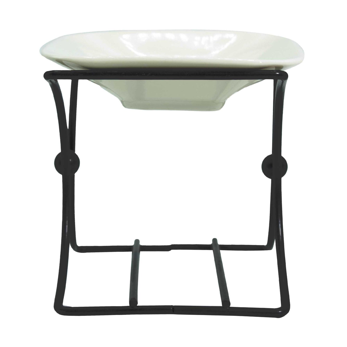 Soporte cuadrado de cerámica y metal
