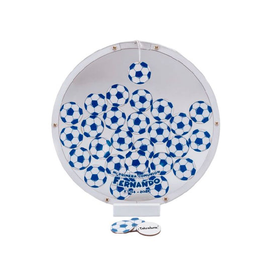 Marco de deseos Comunión fútbol azul